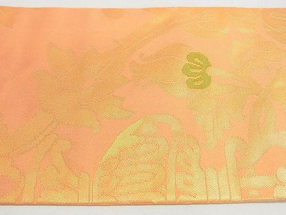 平和屋着物◎九寸名古屋帯　飾花文　金糸　逸品　DAAC0875cm