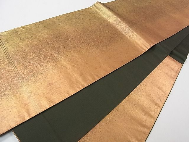 平和屋着物◎六通柄袋帯 霞文 ケミカルシルク泊 金糸 逸品 CAAB5837yk