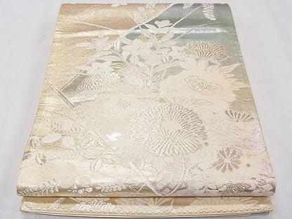 平和屋着物◎六通柄袋帯 草花文 金銀糸 逸品 CAAB0422fb