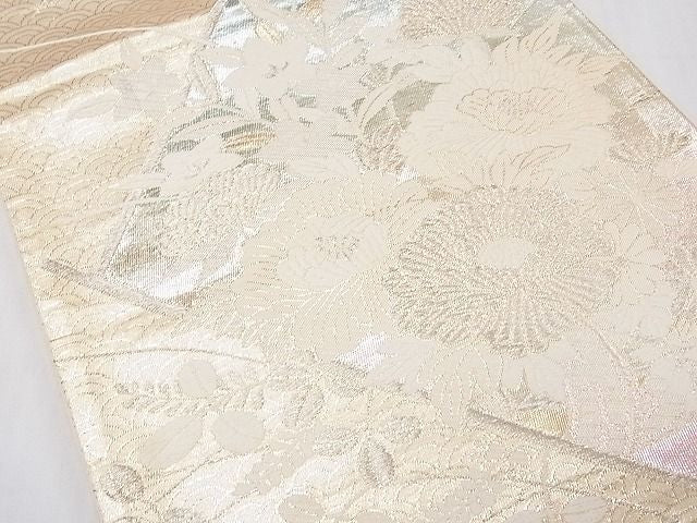 平和屋着物◎六通柄袋帯 草花文 金銀糸 逸品 CAAB0422fb
