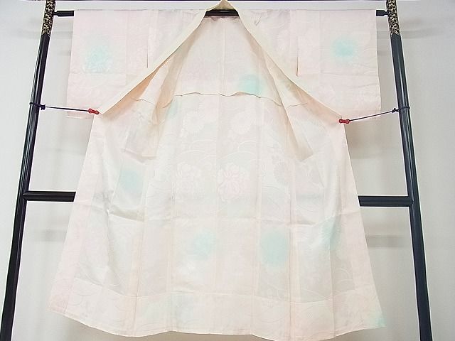 平和屋着物■上質な長襦袢　無双仕立て　立波草花文　暈し染め　逸品　DAAC3375mz
