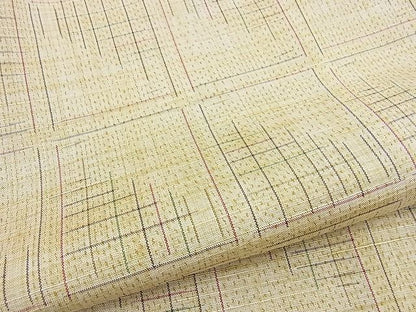 平和屋着物■上質な紬　格子柄　逸品　BAAD8276hj