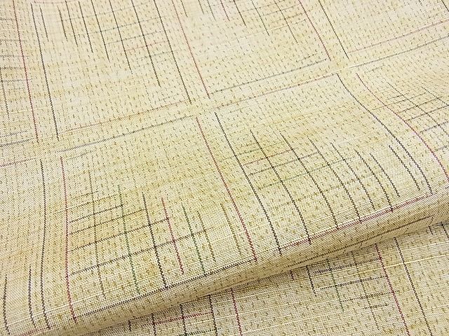 平和屋着物■上質な紬　格子柄　逸品　BAAD8276hj