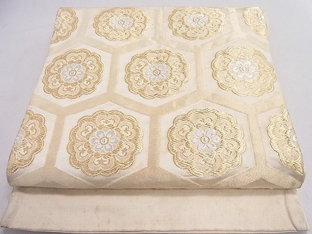 平和屋着物◎六通柄京袋帯 亀甲花文 金銀糸 逸品 DAAD4076we