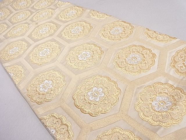 平和屋着物◎六通柄京袋帯 亀甲花文 金銀糸 逸品 DAAD4076we