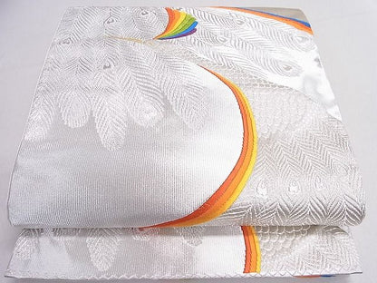 平和屋着物◎六通柄袋帯 孔雀文 金銀糸 逸品 DAAD4085we