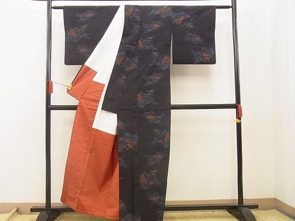 平和屋着物■上質な紬 御所解花文 逸品 BAAD4279xi