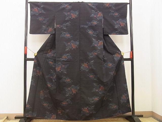 平和屋着物■上質な紬 御所解花文 逸品 BAAD4279xi