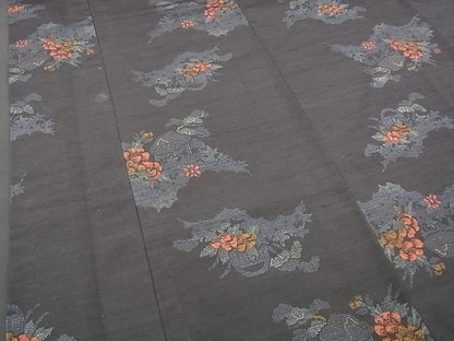平和屋着物■上質な紬 御所解花文 逸品 BAAD4279xi