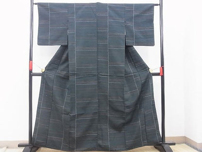 平和屋着物■上質な紬 横段文 逸品 BAAD6616xi