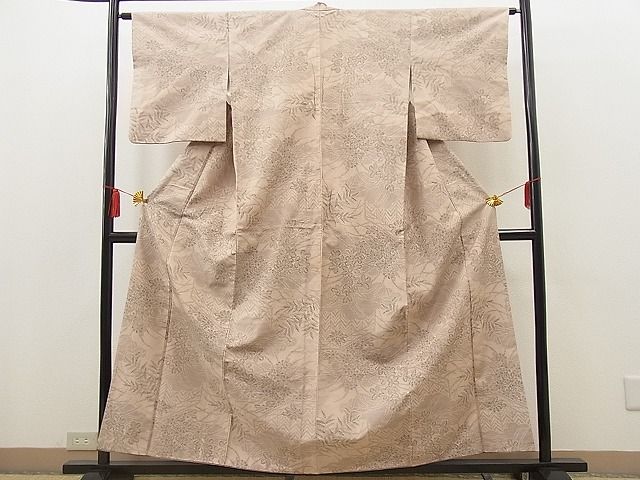 平和屋着物■上質な紬 草花文 逸品 BAAE0247sa
