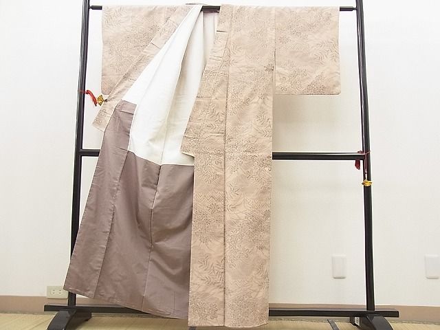平和屋着物■上質な紬 草花文 逸品 BAAE0247sa