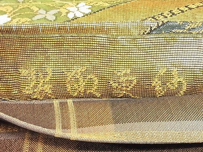 平和屋着物◎両面六通柄袋帯 唐織 裂取更紗 正絹 逸品 AAAF0479Asx