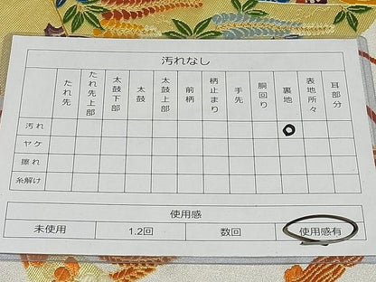 平和屋着物◎六通柄袋帯 唐織 結び紐花文 金銀糸 正絹 逸品 AAAF0480Asx