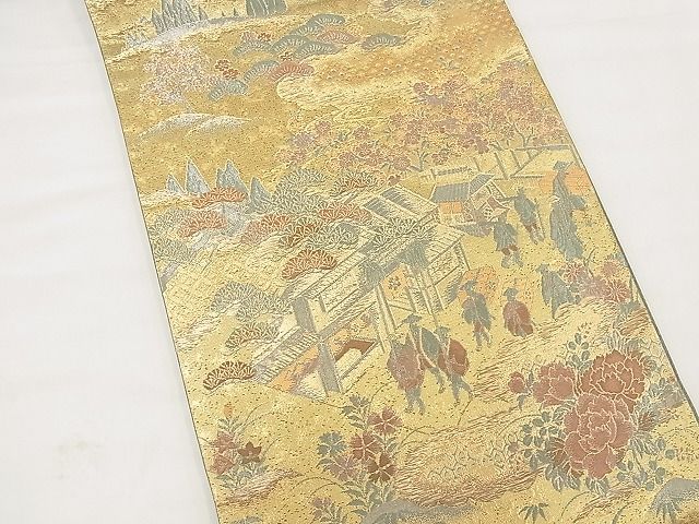 平和屋着物◎六通柄袋帯 千石錦 千武百織 金糸 逸品 BAAD6023kj