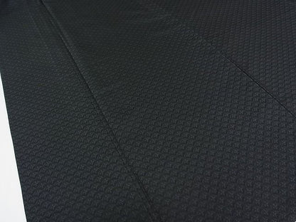平和屋本店▽極上　本場筑前博多織　お召　単衣　切子　筑前織物謹製　黒緑色　証紙付き　逸品　未使用　CZAA0007s4