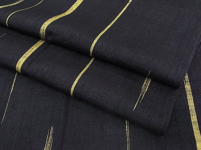 平和屋本店■極上　浦野理一　経節紬　単衣　変わり縞　逸品　CZAA0014s4