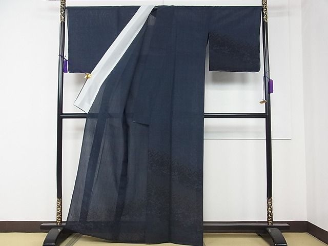 期間限定セール30％off■極上　夏物　結城紬　夏結城　訪問着　100亀甲　草花文　証紙付き　逸品　未使用　CZAA0025s4