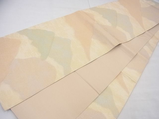 平和屋着物◎全通柄袋帯 砂子綴れ 遠山文様 金糸 逸品 BAAD4683fk