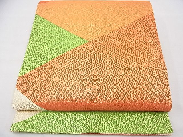 平和屋着物◎佐賀錦 全通柄袋帯 菱吉祥文 金糸 逸品 BAAD5703fk