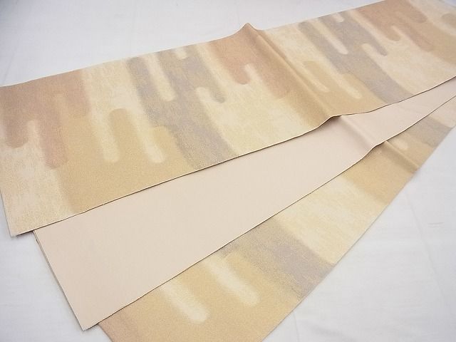 平和屋着物◎全通柄袋帯 砂子綴れ エ霞文 金糸 逸品 BAAD8470fk