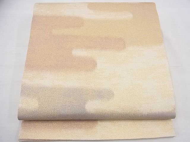 平和屋着物◎全通柄袋帯 砂子綴れ エ霞文 金糸 逸品 BAAD8470fk