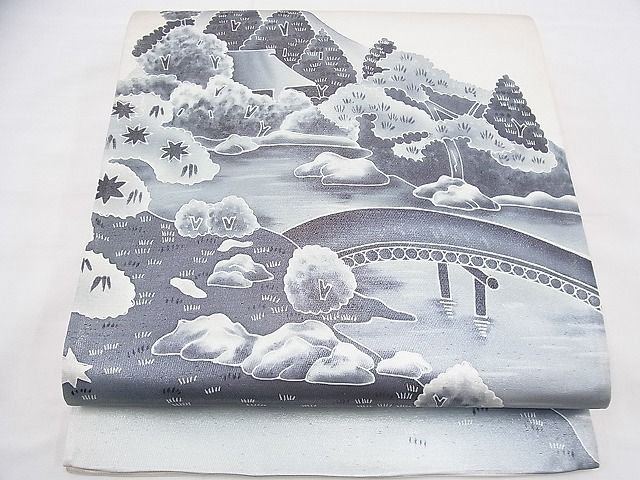 平和屋着物◎太鼓柄袋帯 作家物 手描き 桂離宮 逸品 BAAD8494fk