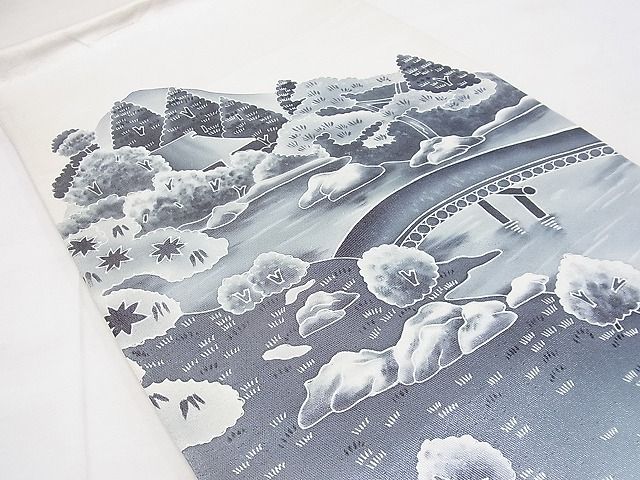 平和屋着物◎太鼓柄袋帯 作家物 手描き 桂離宮 逸品 BAAD8494fk