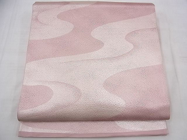 平和屋着物◎六通柄 本袋帯 流水文様 銀糸 逸品 BAAD8530fk