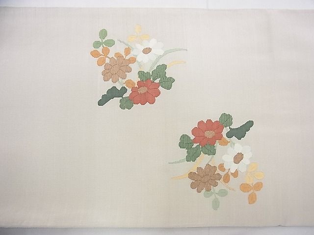 平和屋着物◎太鼓柄袋帯 すくい織 扇面宝尽くし秋草文 金銀糸 逸品 BAAD8562fk