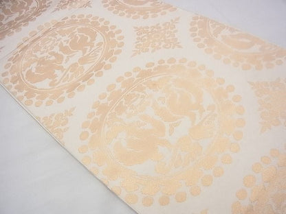 平和屋着物◎西陣 六通柄 本袋帯 向かい鳳凰丸文 金糸 逸品 BAAD8444fk