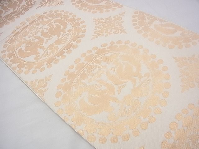 平和屋着物◎西陣 六通柄 本袋帯 向かい鳳凰丸文 金糸 逸品 BAAD8444fk
