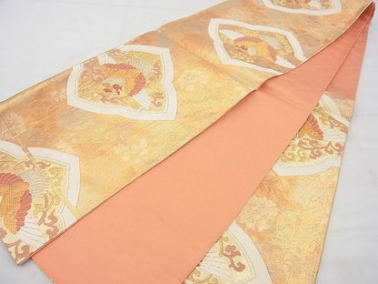 平和屋着物◎六通柄袋帯 唐織 鳳凰花唐草文 金糸 逸品 BAAD5279vj