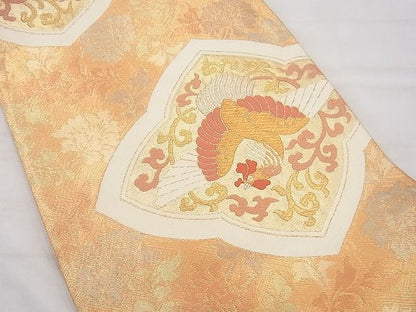 平和屋着物◎六通柄袋帯 唐織 鳳凰花唐草文 金糸 逸品 BAAD5279vj