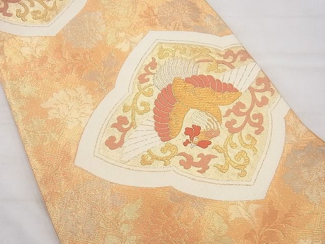 平和屋着物◎六通柄袋帯 唐織 鳳凰花唐草文 金糸 逸品 BAAD5279vj