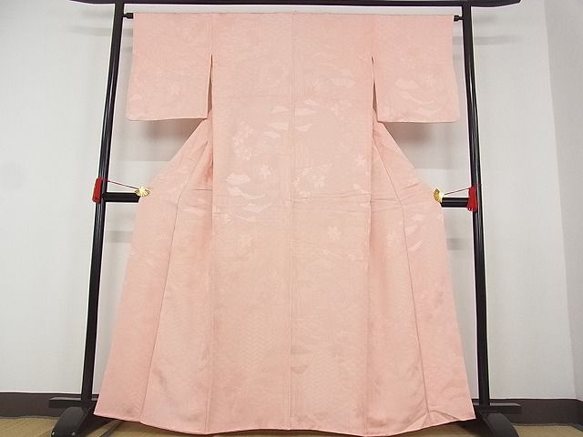 花美人着物□上質な色無地 花地紋 瓶覗色 逸品 未使用