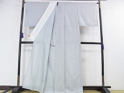 平和屋本店■極上　夏物　石川県指定無形文化財　夏牛首紬　白山工房　手織り　縞　証紙付き　逸品　DZAA0501kh5