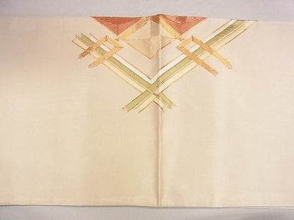 平和屋着物◎袋帯 総刺繍 駒刺繍 菱重ね文 逸品 CAAD0687eg