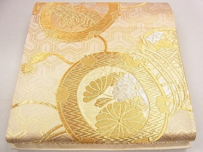 平和屋着物◎六通柄袋帯 鼓花文 金銀糸 逸品 CAAD0689eg