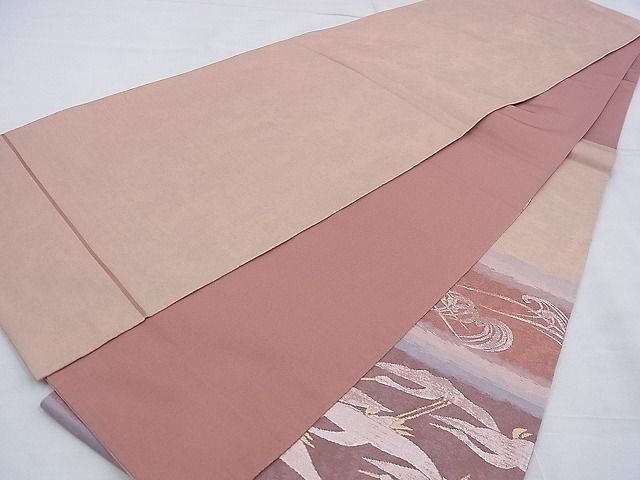 平和屋着物◎太鼓柄袋帯 飛鶴立波文 金銀糸 逸品 BAAD9945ph