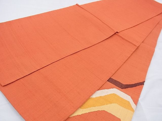 平和屋着物◎太鼓柄袋帯 すくい織 紬地 抽象文様 逸品 BAAD9954ph
