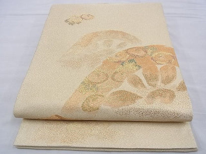 平和屋着物◎太鼓柄袋帯 綴れ 籬光琳菊 金糸 逸品 BAAD9990ph