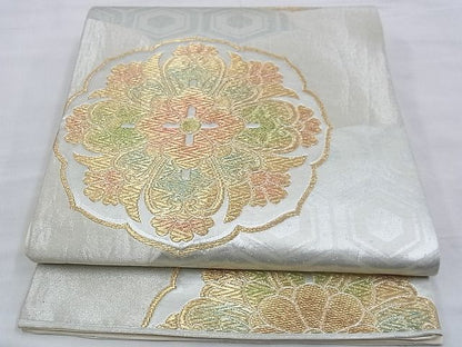 平和屋着物◎六通柄袋帯 花菱文 金銀糸 逸品 BAAE2424ph
