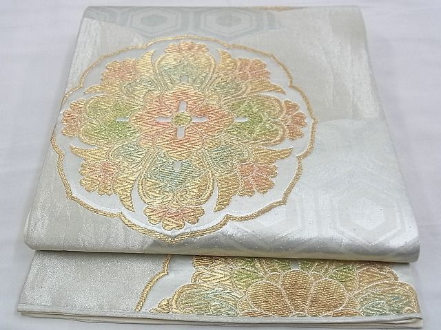 平和屋着物◎六通柄袋帯 花菱文 金銀糸 逸品 BAAE2424ph