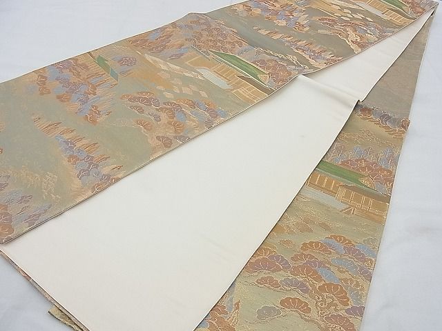 平和屋着物◎六通柄袋帯 建都京錦 金銀糸 逸品 BAAE7419vj