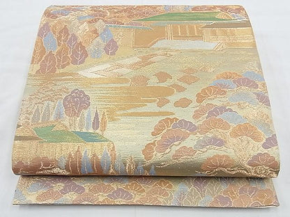平和屋着物◎六通柄袋帯 建都京錦 金銀糸 逸品 BAAE7419vj