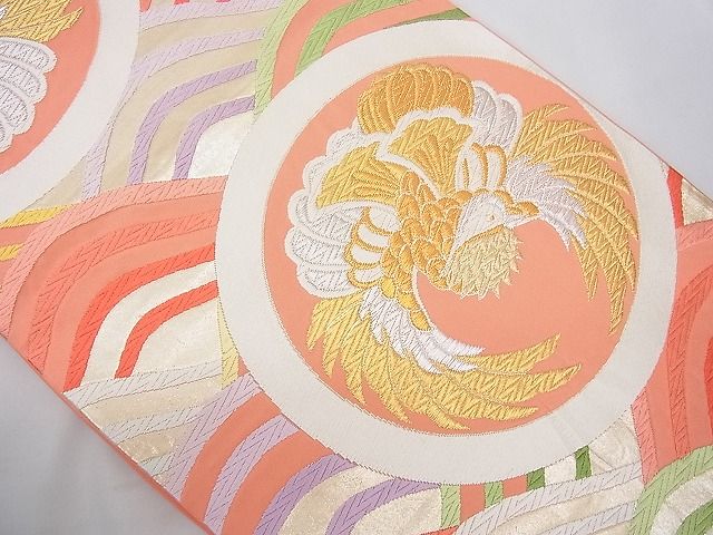 平和屋着物◎六通柄袋帯 唐織 鳥丸青海波 金銀糸 逸品 BAAD2889ac