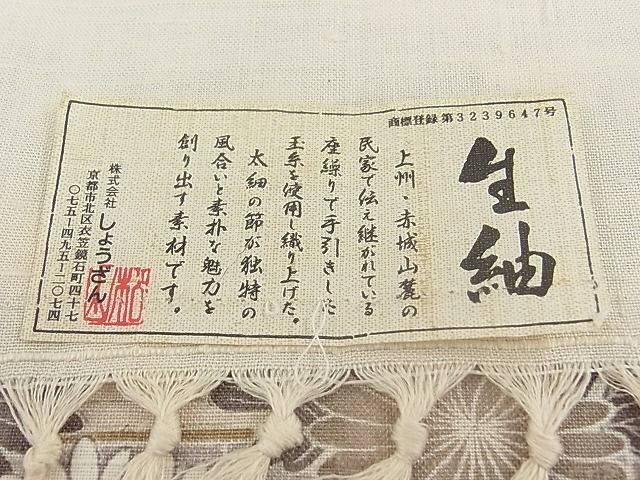 平和屋本店▽極上 染織の名門 しょうざん 生紬 訪問着 単衣 雲取り風景花文 証紙付き 逸品 CZAA0061s4