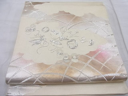 平和屋着物◎太鼓柄袋帯 総刺繍 宝尽くし 逸品 BAAD9180ea