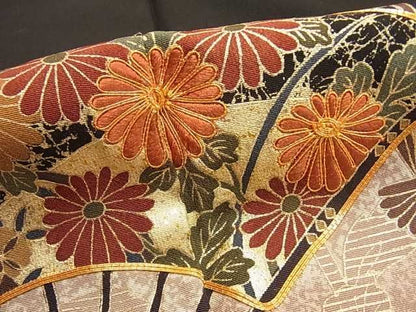 平和屋着物■豪華黒留袖　駒刺繍　扇面草花文　金銀彩　逸品　DAAD7046ud